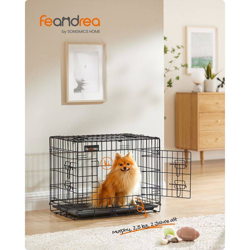 Songmics Feandrea Hundekäfig klappbar mit 2 Türen und Kunststoffschale Bis zu 65% Rabatt