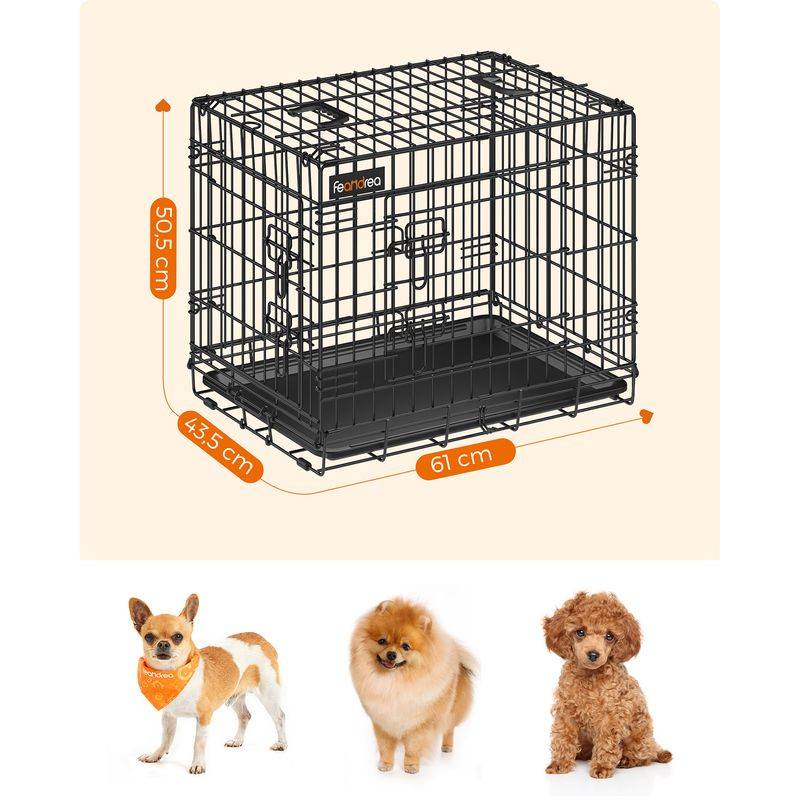 Songmics Feandrea Hundekäfig klappbar mit 2 Türen und Kunststoffschale Bis zu 65% Rabatt