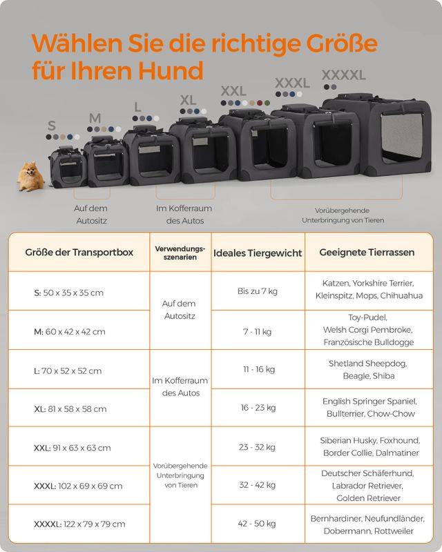 Songmics Feandrea Hundebox M aus Oxford-Gewebe mit Griffen rauchgrau Sonderangebot der Fabrik