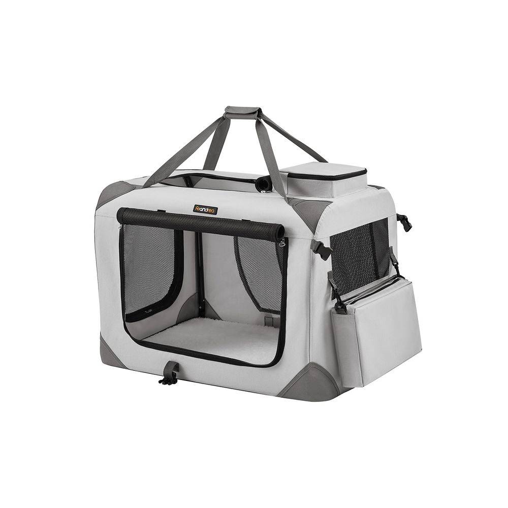 Songmics Feandrea Hundebox L aus Oxford-Gewebe mit Griffen rauchgrau