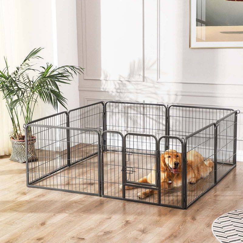 Songmics Feandrea Tierlaufstall mit Absperrgitter, 8-eckig Discount Store für neue Produkte