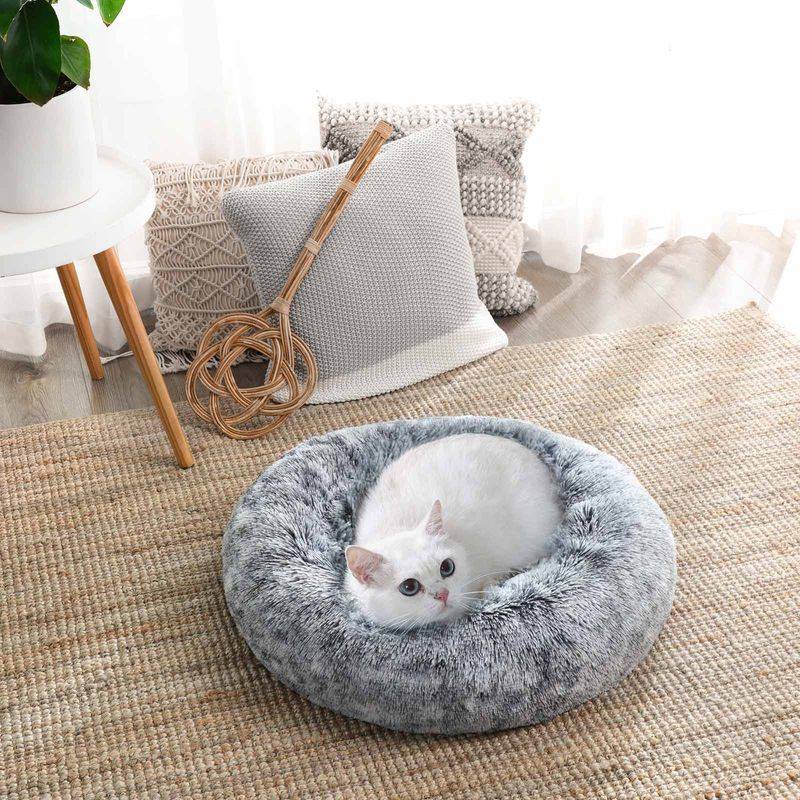 Songmics Feandrea Hundebett in Donut-Form waschbar mit weichem Plüsch 50% Rabatt für begrenzte Zeit