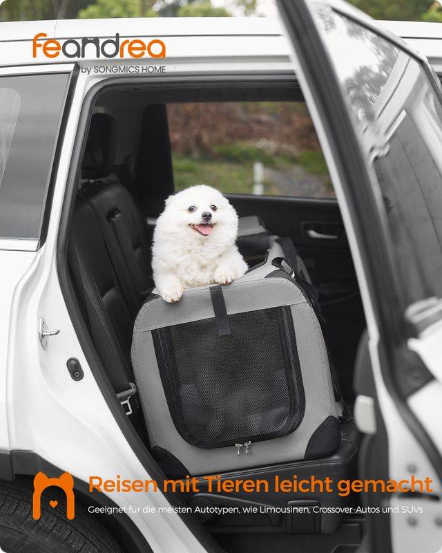 Songmics Feandrea Hundebox M aus Oxford-Gewebe mit Griffen rauchgrau Günstiger Verkauf
