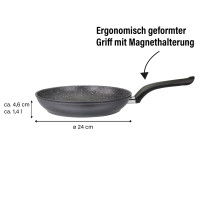 Stoneline Bratpfanne 24 cm mit Magnet-Griff ohne Deckel Vierteljährliche Förderung