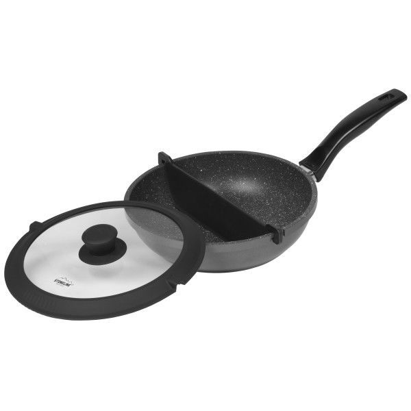 Stoneline Geteilte Pfanne 24 cm mit Trennwand und Deckel