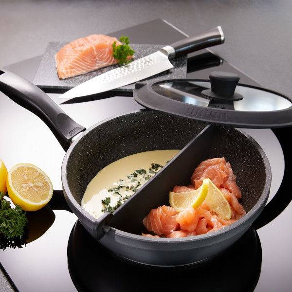 Stoneline Geteilte Pfanne 24 cm mit Trennwand und Deckel Super Rabatt