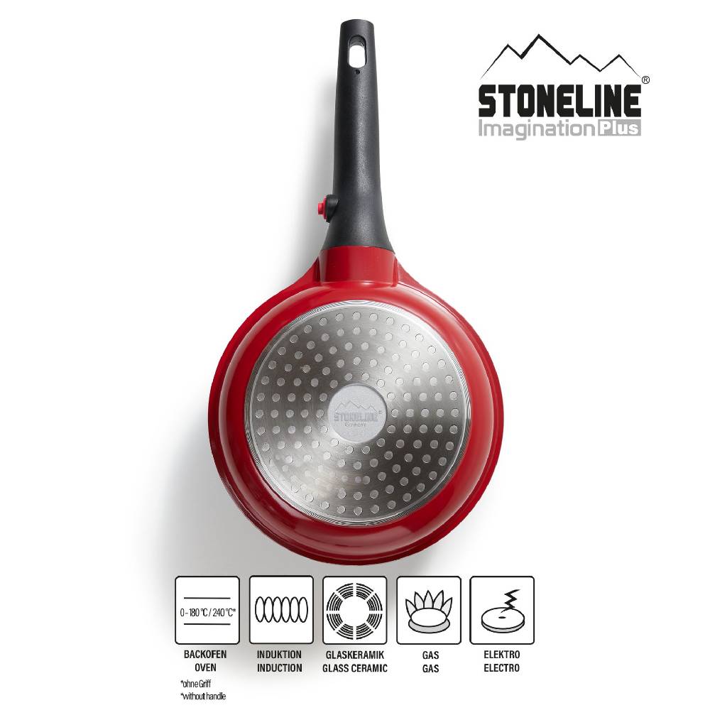 Stoneline Bratpfanne 20 cm mit abnehmbarem Griff ohne Deckel - Rot 50% Rabatt mit kostenlosem Versand