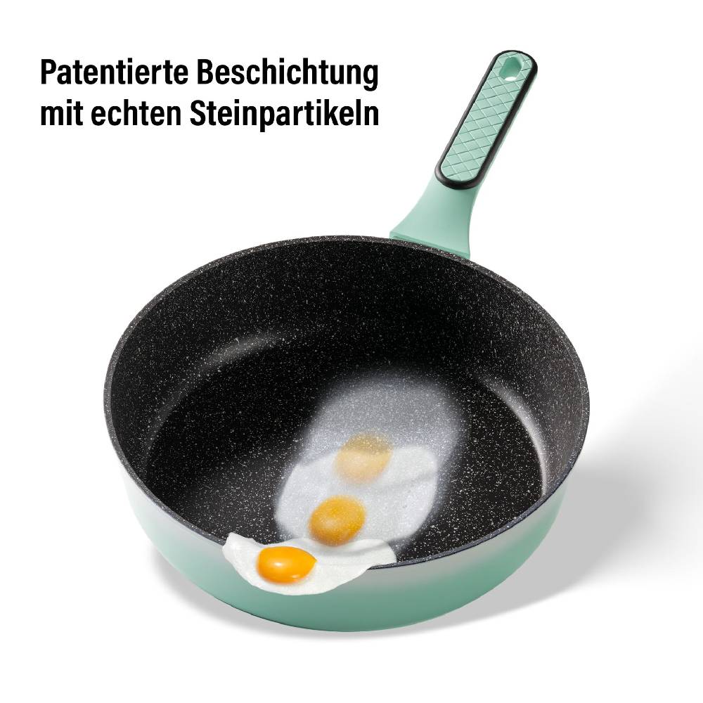 Stoneline Schmorpfanne 28 cm Mint mit Deckel Begrenzt auf 3 Tage