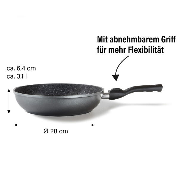 Stoneline Schmorpfanne 28 cm mit abnehmbarem Griff ohne Deckel Im Verkauf