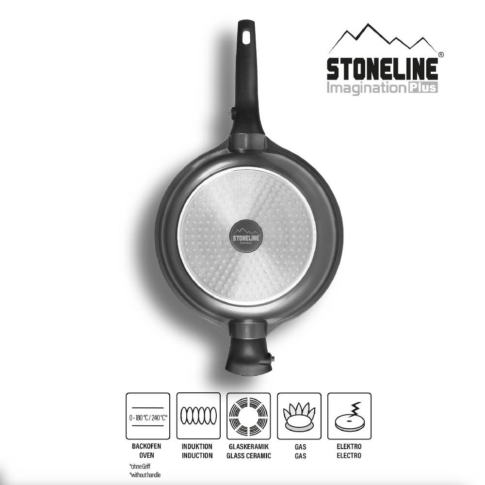 Stoneline Schmorpfanne 28 cm mit abnehmbarem Griff mit Deckel 50% Rabatt für begrenzte Zeit