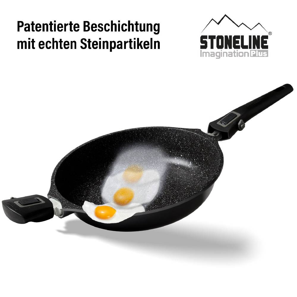 Stoneline Schmorpfanne 28 cm mit abnehmbarem Griff mit Deckel 50% Rabatt für begrenzte Zeit