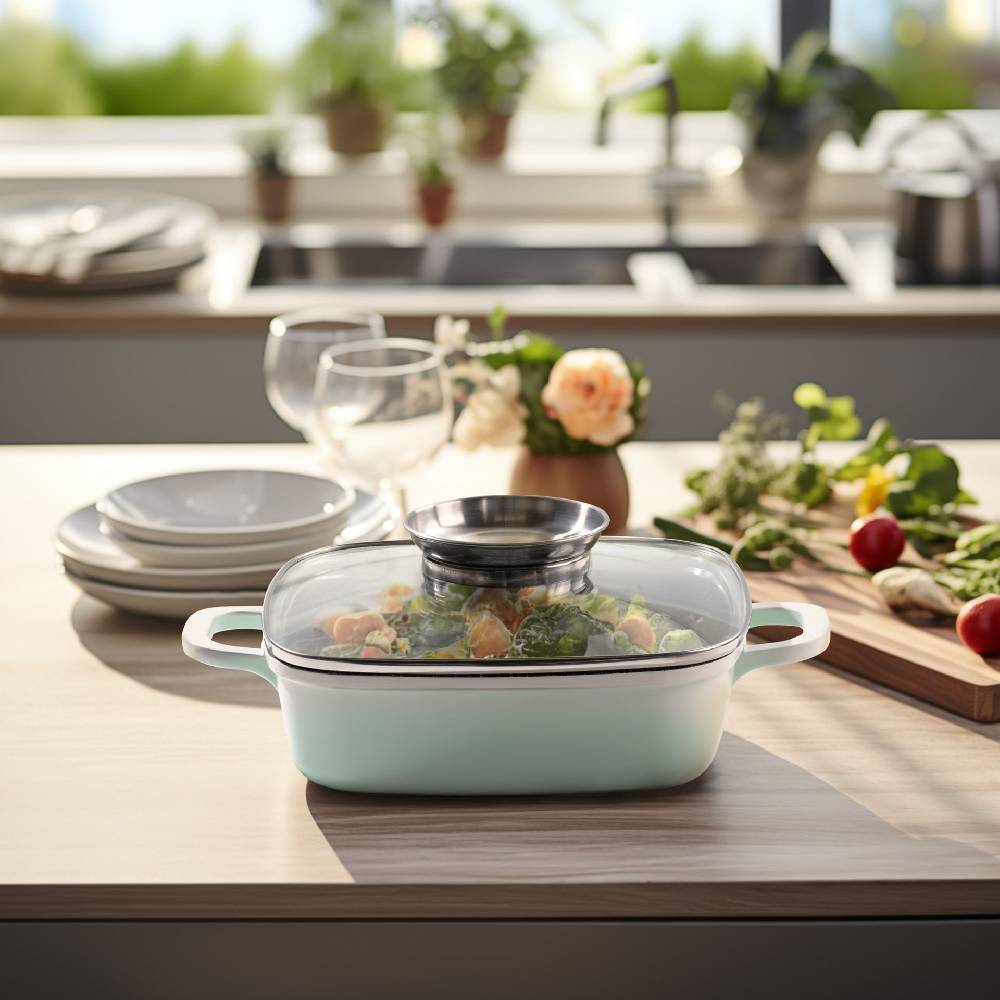 Stoneline Servierpfanne Eckig 20 cm Mint mit Deckel Online