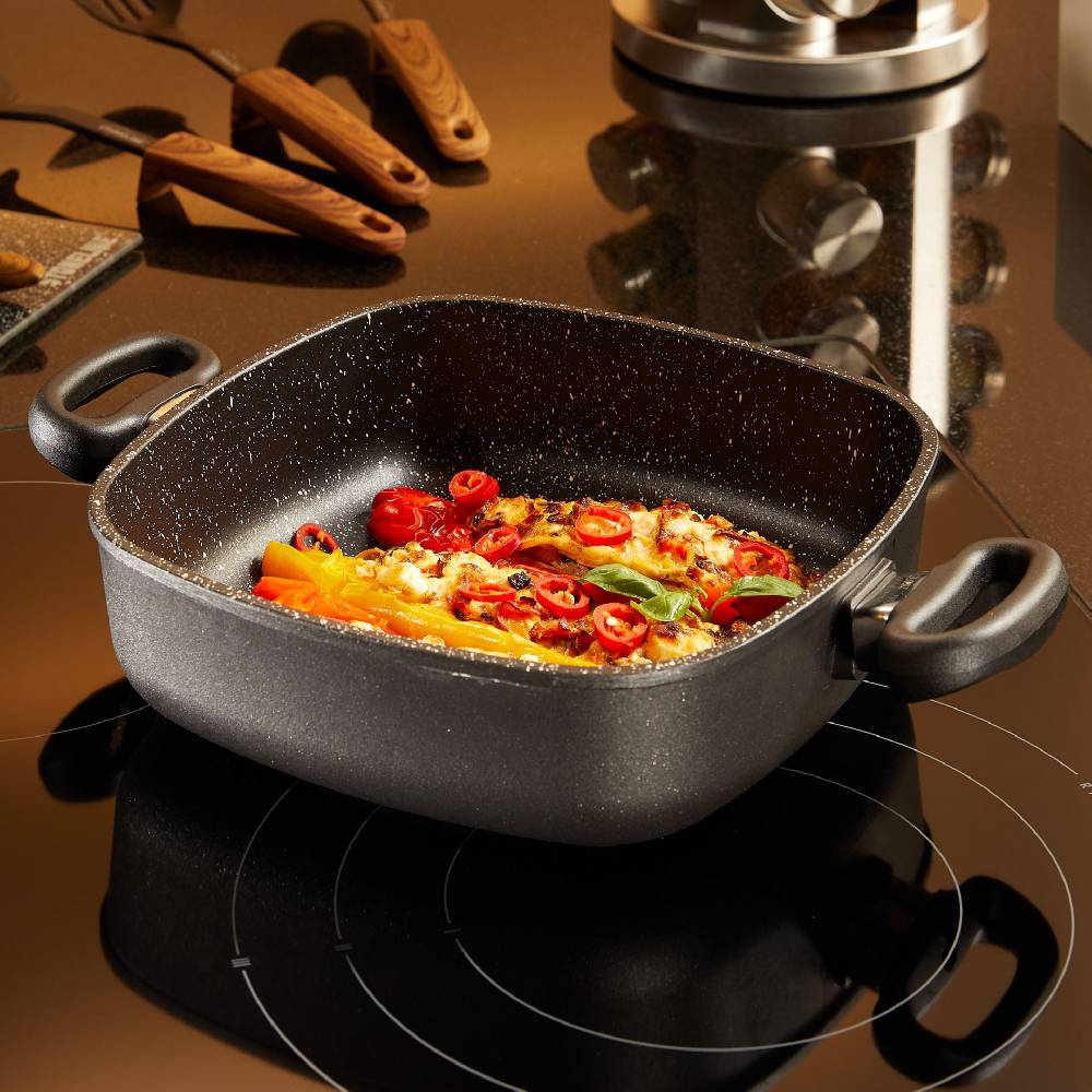 Stoneline Servierpfanne Eckig 24 cm mit Deckel Verkauf