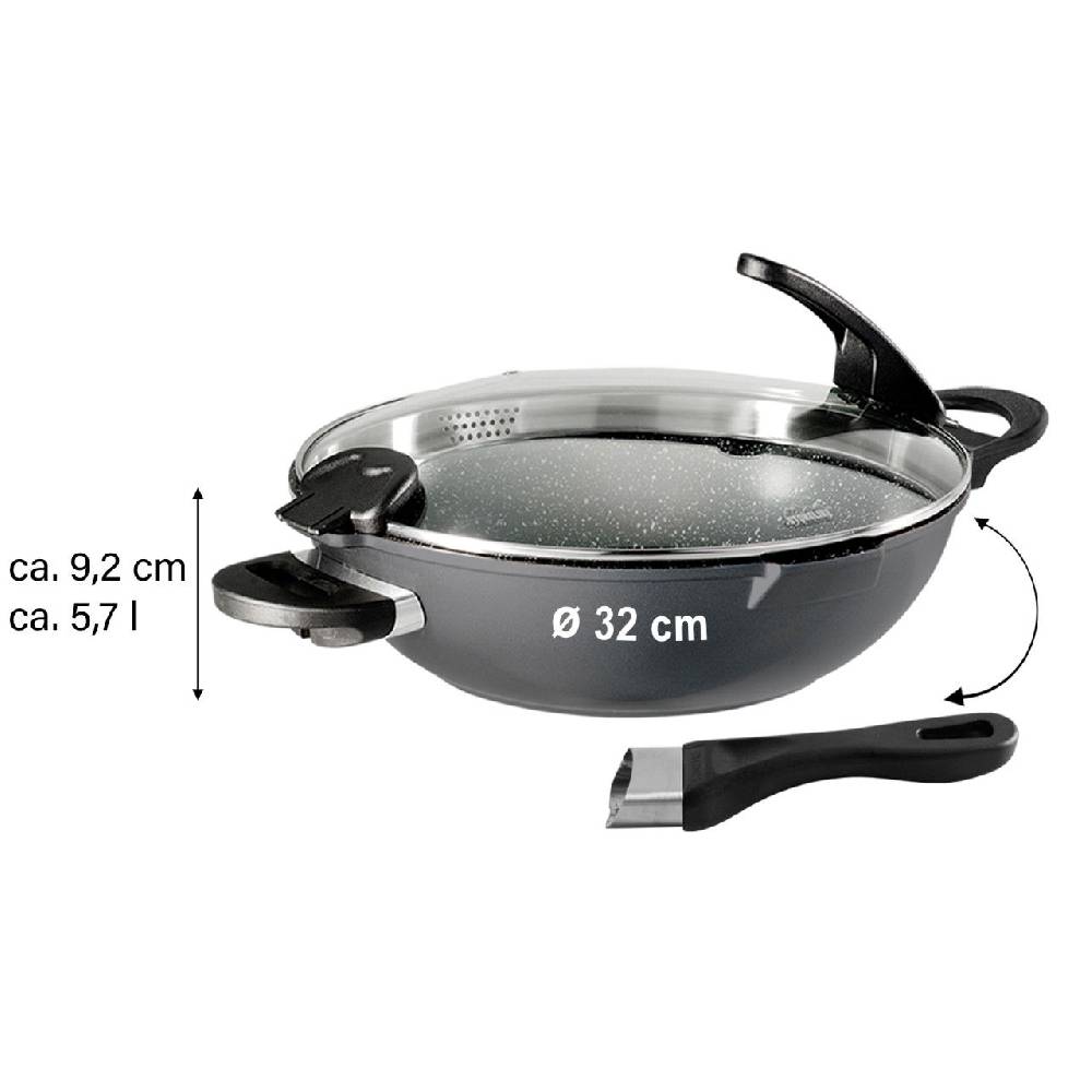Stoneline Wokpfanne 32 cm mit Deckel Günstiger Verkauf