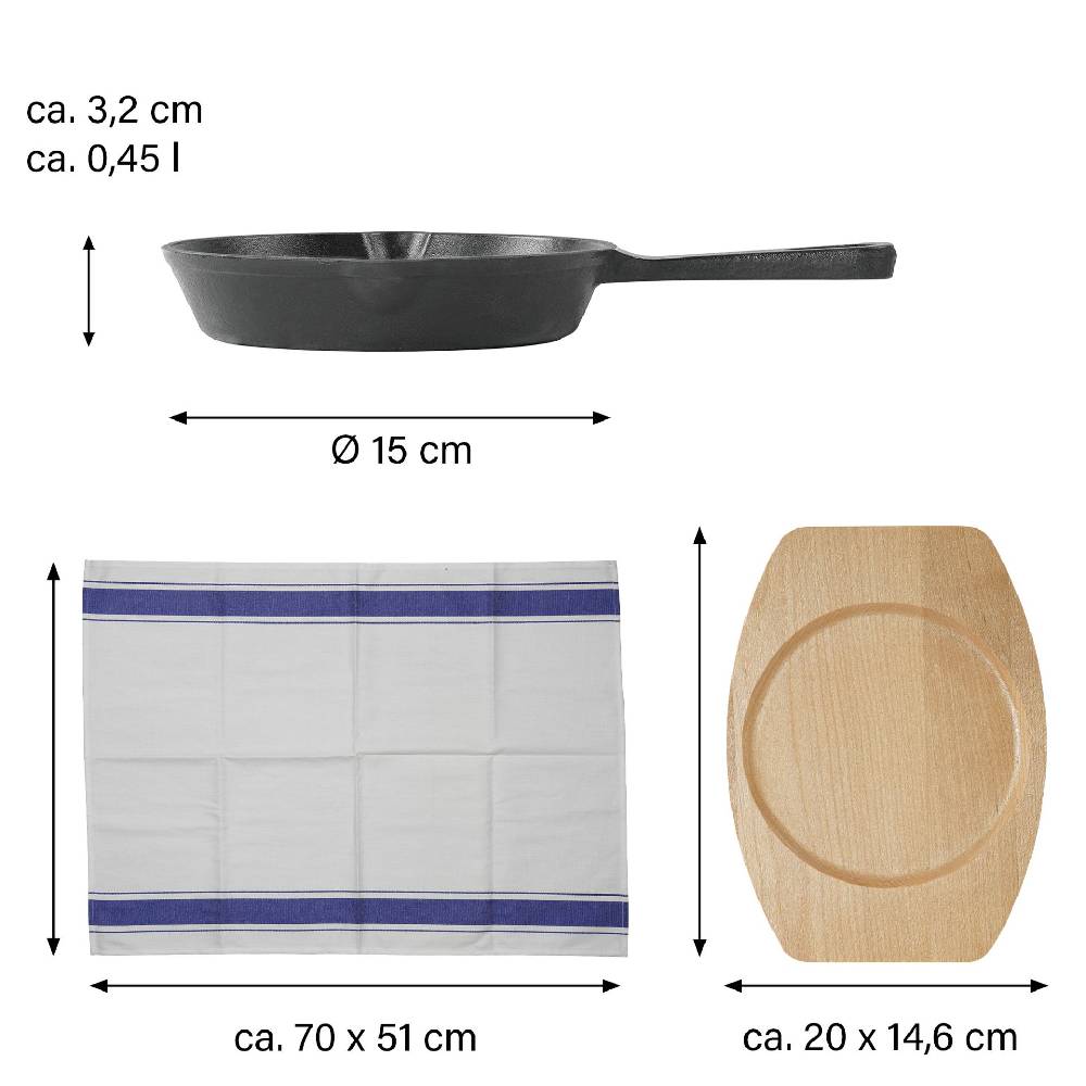 Stoneline Gusseisenpfanne 15 cm, Emaille Bratpfanne Fabrikpreis