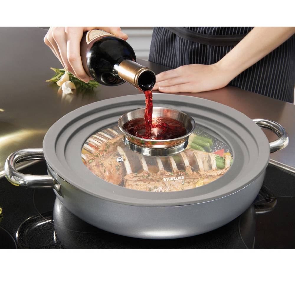 Stoneline Universal Glasdeckel Set mit Aroma-Funktion Grau Exklusivangebot