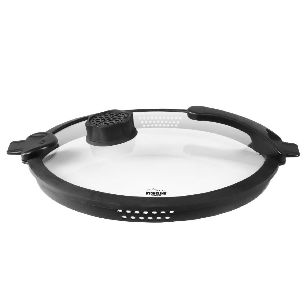 Stoneline Glasdeckel 24 cm mit SMELL WELL Funktion Schwarz