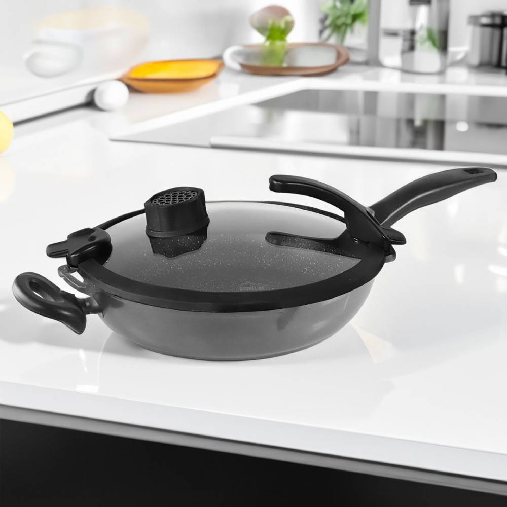 Stoneline Glasdeckel 24 cm mit SMELL WELL Funktion Schwarz Muttertagsangebot