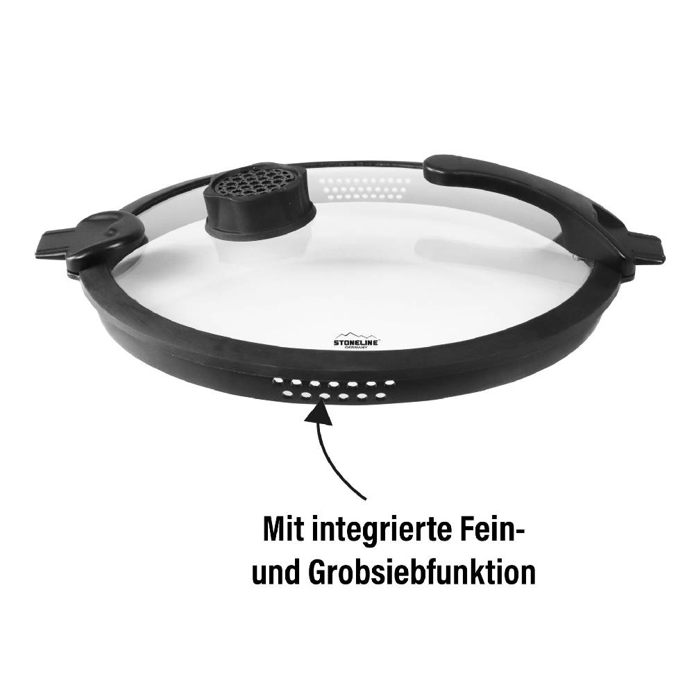 Stoneline Glasdeckel 24 cm mit SMELL WELL Funktion Schwarz Muttertagsangebot
