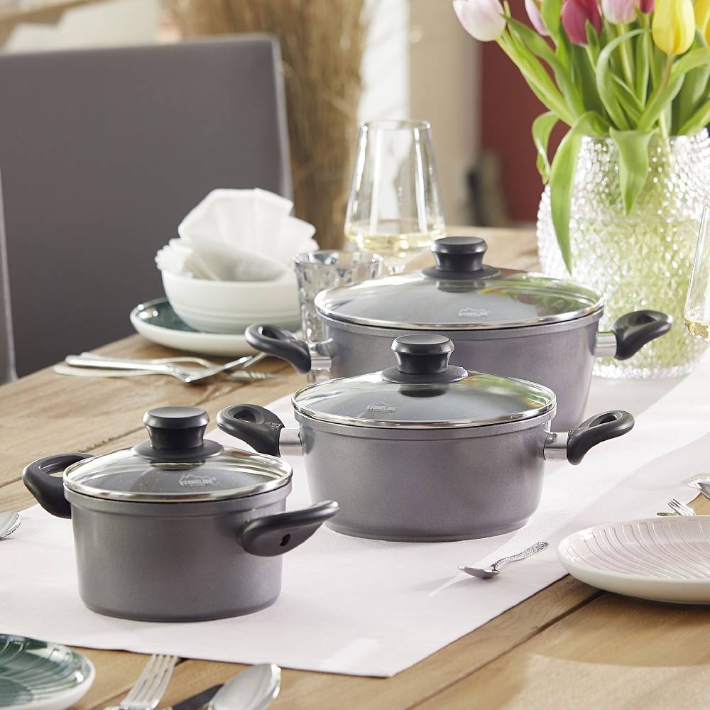 Stoneline Topf-Set 6-teilig 16/20/24 mit Deckeln Blitzangebot
