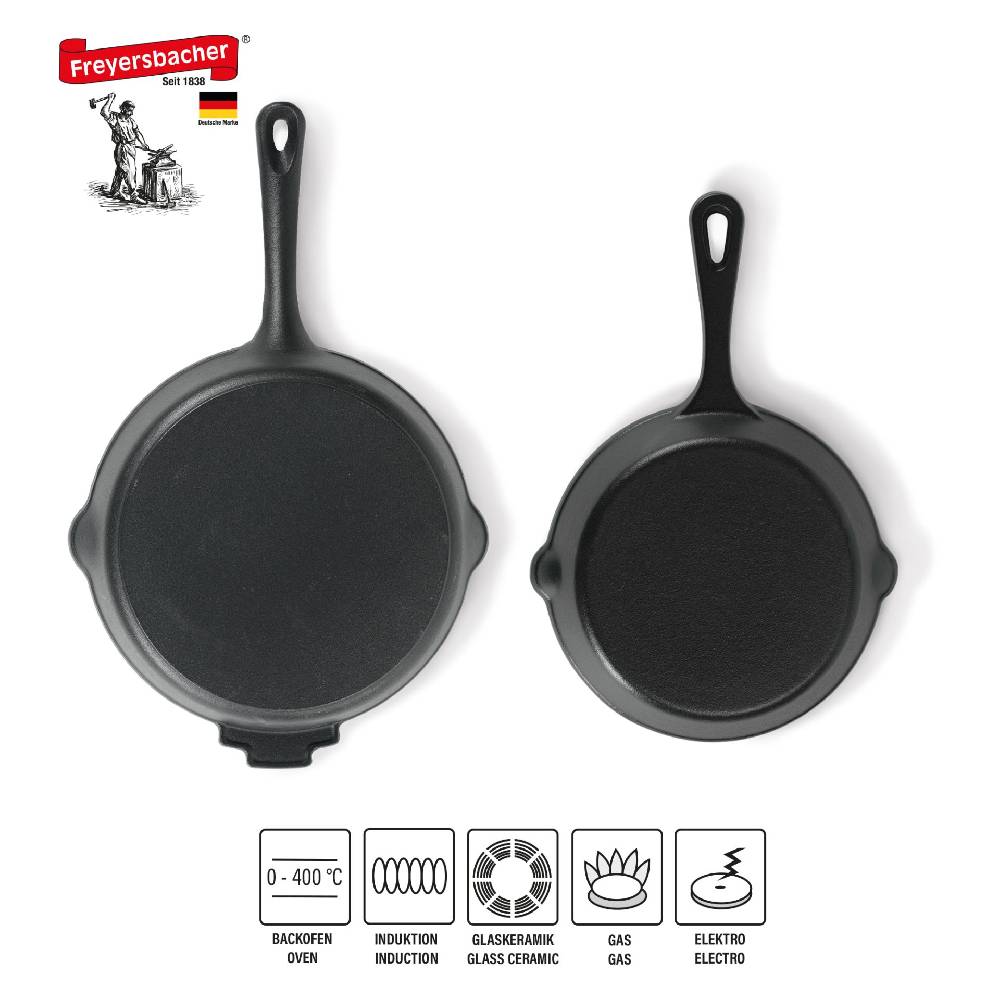 Stoneline Gusseisenpfanne Set 2-teilig 20/28, Emaille Bratpfanne Räumungsverkauf