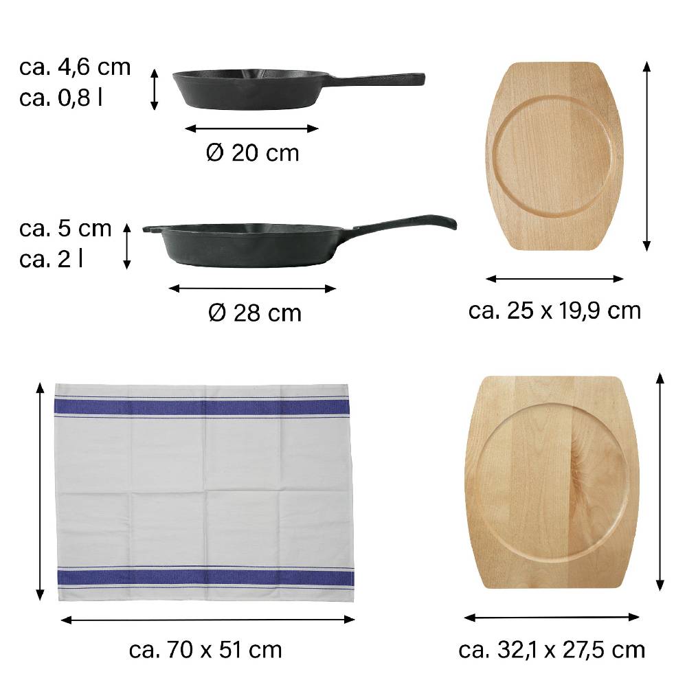 Stoneline Gusseisenpfanne Set 2-teilig 20/28, Emaille Bratpfanne Räumungsverkauf