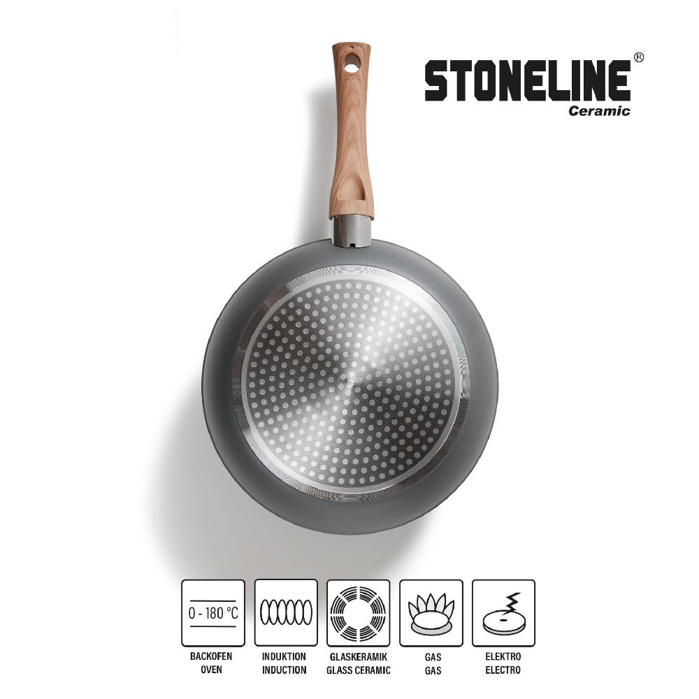 Stoneline Keramik Kochgeschirr-Set 14-teilig mit Deckeln - Holzoptik Kauf eins, bekomm eins gratis