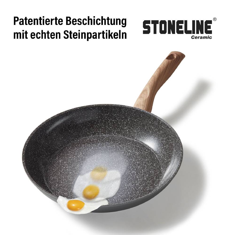 Stoneline Keramik Kochgeschirr-Set 14-teilig mit Deckeln - Holzoptik Kauf eins, bekomm eins gratis