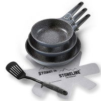 Stoneline Pfannen-Set 6-teilig 20/24/28 mit abnehmbaren Griffen ohne Deckel
