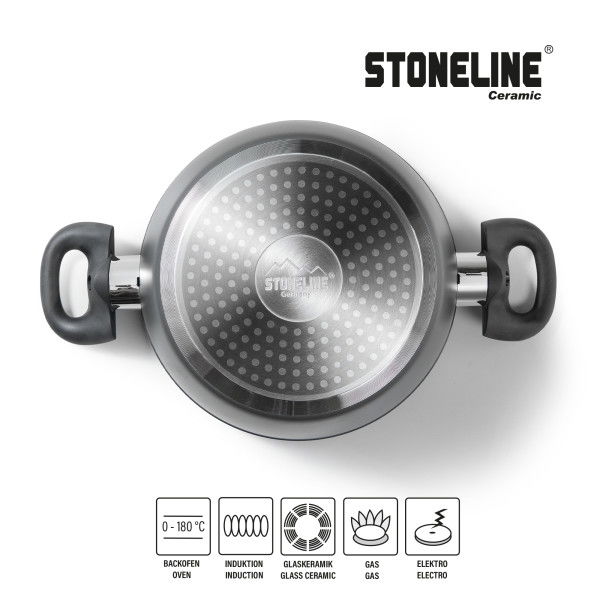 Stoneline Keramik Kochgeschirr-Set 6-teilig 18/20/24 mit Deckeln Sonderangebote