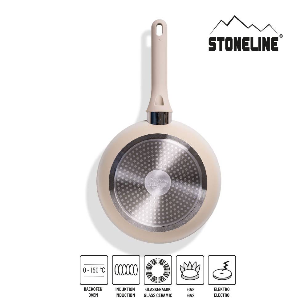 Stoneline Kochgeschirr-Set 11-teilig 18/20/24 Creme mit Deckeln Tiefpreis