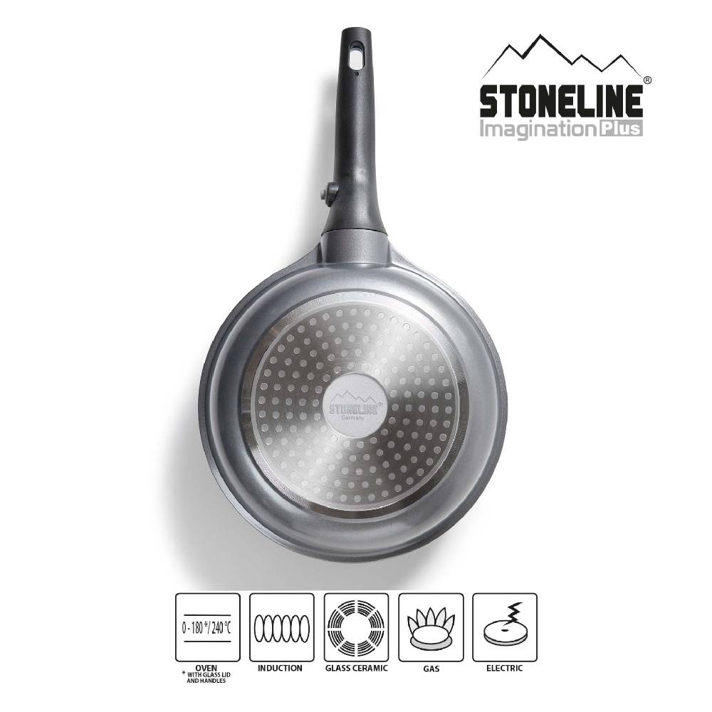 Stoneline Kochgeschirr-Set 8-teilig 18/20/24 mit abnehmbaren Griffen mit Deckeln Super Sparpreis