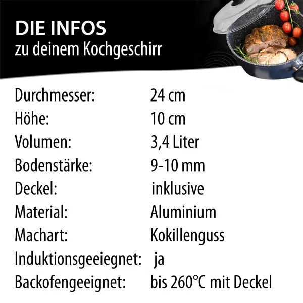 Stoneline Kochtopf 24 cm mit Deckel Zeitbegrenzte Promotion