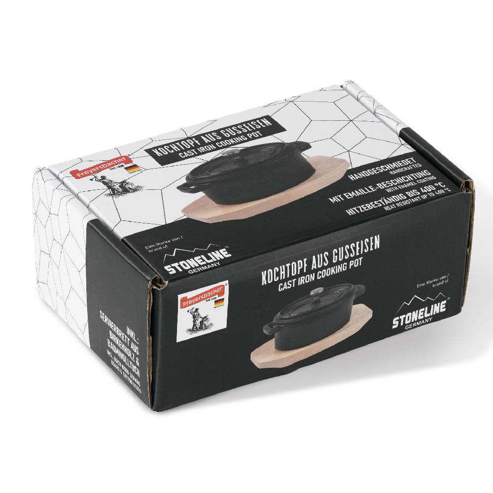 Stoneline Mini Cocotte Oval 12x8,5 cm Gusseisen, Kleiner Emaille Topf Bis zu 60% Rabatt