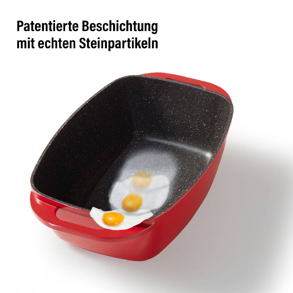 Stoneline Bräter Schmortopf 43x26 cm Rot mit Deckel Bis zu 55% Rabatt