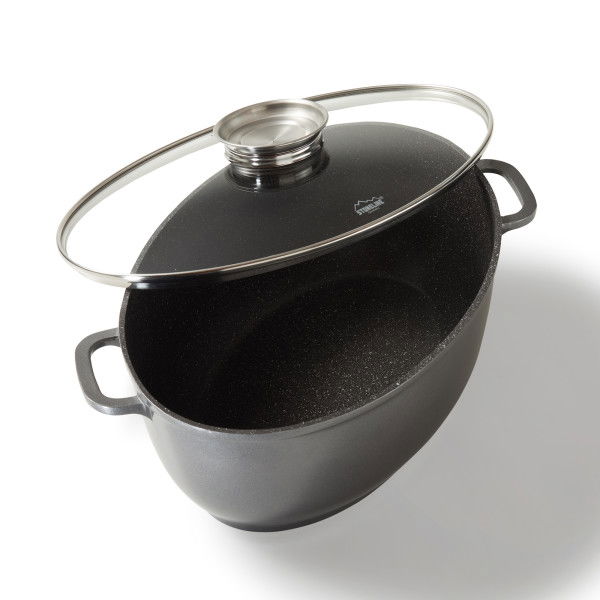 Stoneline Bräter Schmortopf Oval 39x26 cm mit Deckel