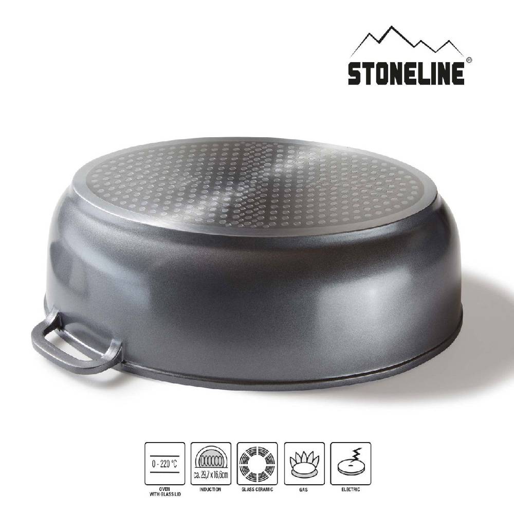 Stoneline Bräter Schmortopf Oval 39x26 cm mit Deckel Discount Store für neue Produkte