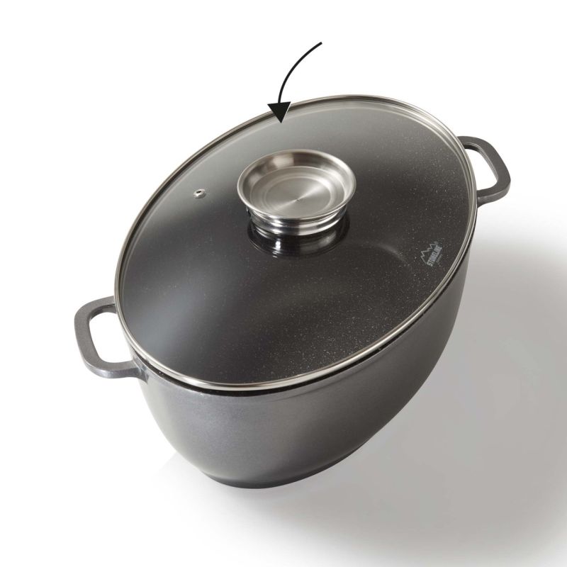 Stoneline Bräter Schmortopf Oval 39x26 cm mit Deckel Discount Store für neue Produkte