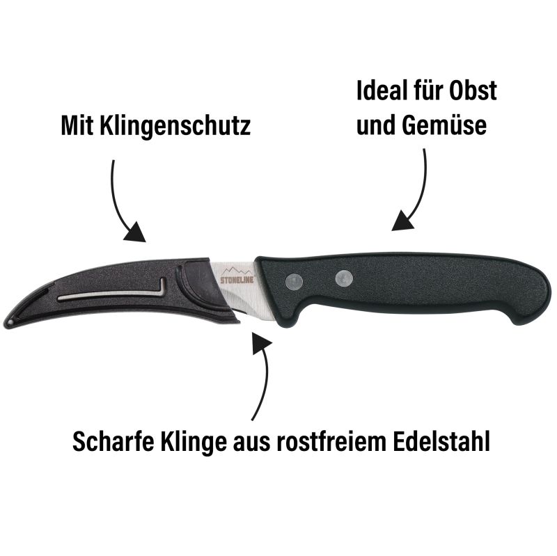 Stoneline Schneidebrett 36x22 cm und Gemüsemesser Set 2-teilig Limitierter Zeitrabatt