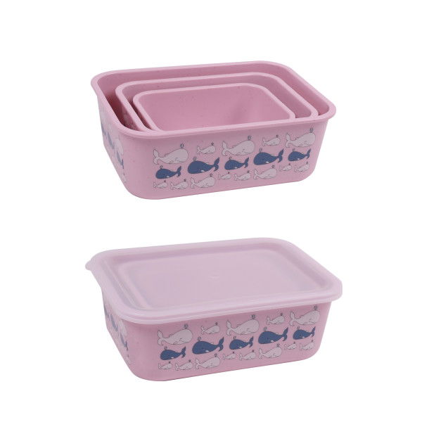 Stoneline Aufbewahrungsbox rPET 400/730/1.300 ml Set 3-teilig Rosa Großer Ausverkauf