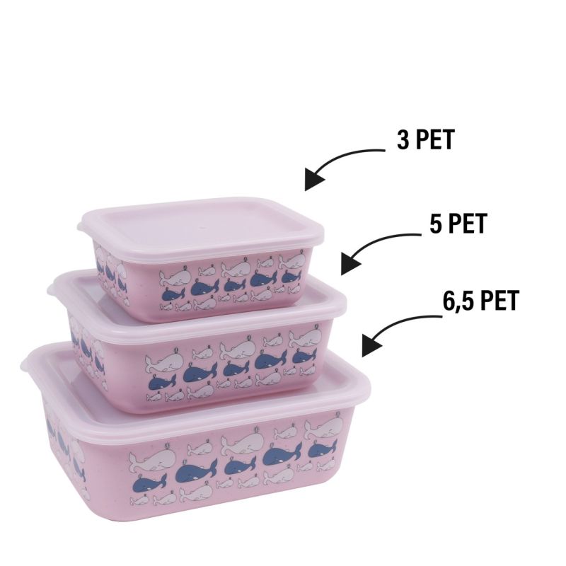 Stoneline Aufbewahrungsbox rPET 400/730/1.300 ml Set 3-teilig Rosa Großer Ausverkauf