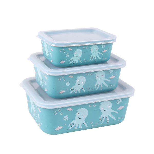 Stoneline Aufbewahrungsbox rPET 400/730/1.300 ml Set 3-teilig Türkis