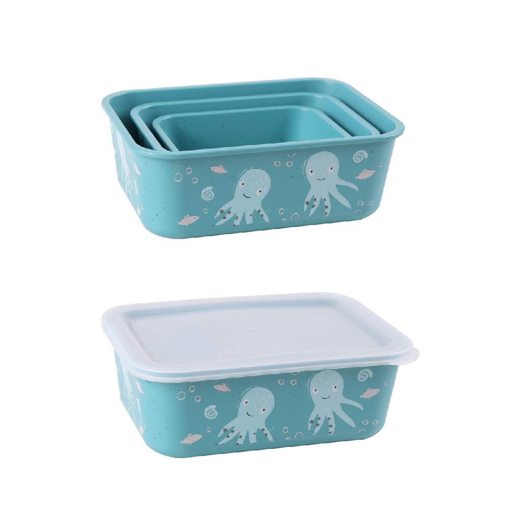 Stoneline Aufbewahrungsbox rPET 400/730/1.300 ml Set 3-teilig Türkis Flash Sale