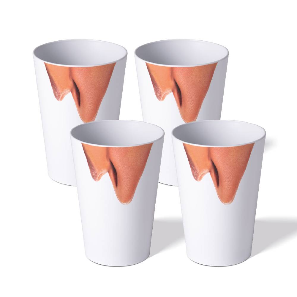Stoneline Trinkbecher 400 ml rPET Set 4-teilig, mit Eichstrich
