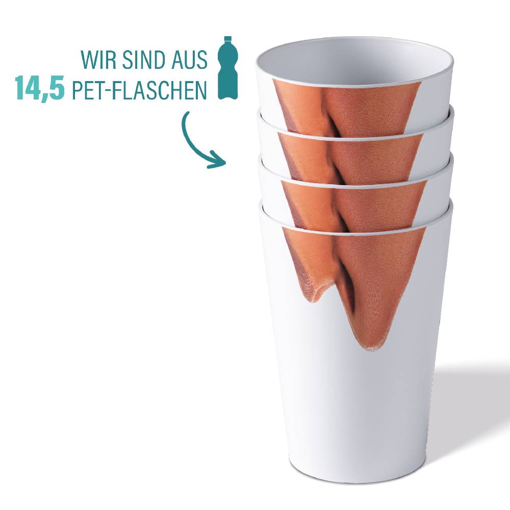Stoneline Trinkbecher 400 ml rPET Set 4-teilig, mit Eichstrich Begrenztes Angebot