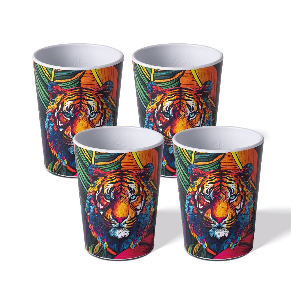 Stoneline Shotbecher 4 cl rPET Set 4-teilig, Eichstrich bei 2 cl und 4 cl