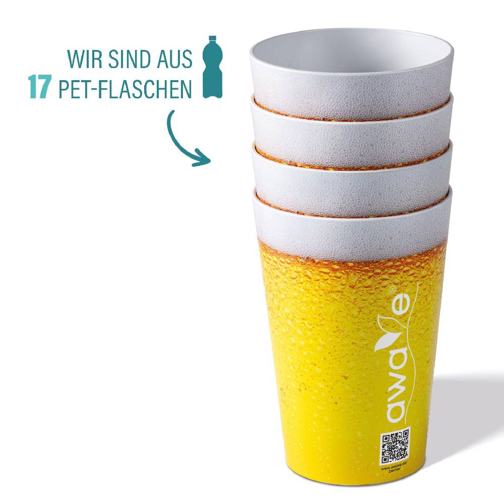 Stoneline Trinkbecher 500 ml rPET Set 4-teilig, mit Eichstrich Preisnachlass