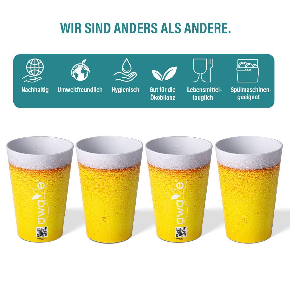 Stoneline Trinkbecher 500 ml rPET Set 4-teilig, mit Eichstrich Preisnachlass