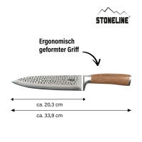 Stoneline Chefmesser 34 cm Damast - Hammerschlag Valentinstagsangebot