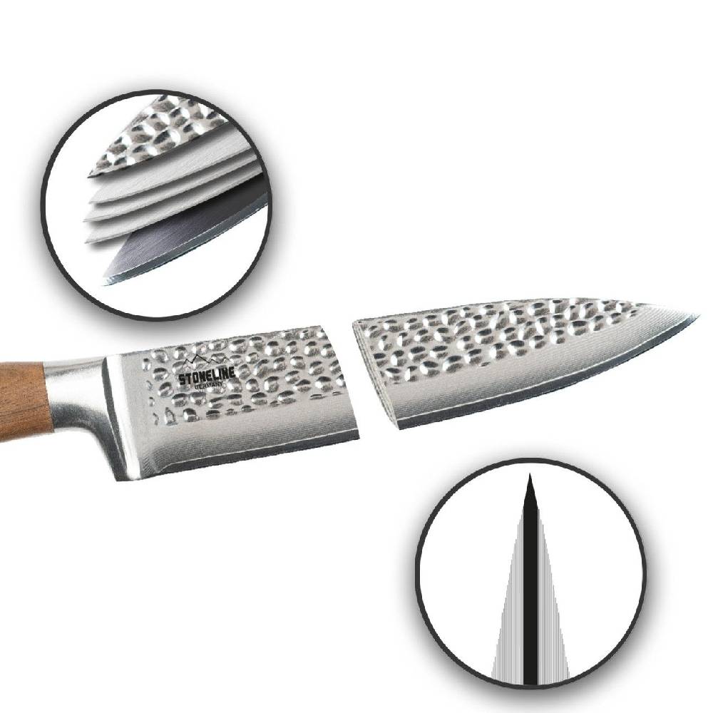 Stoneline Chefmesser 34 cm Damast - Hammerschlag Valentinstagsangebot